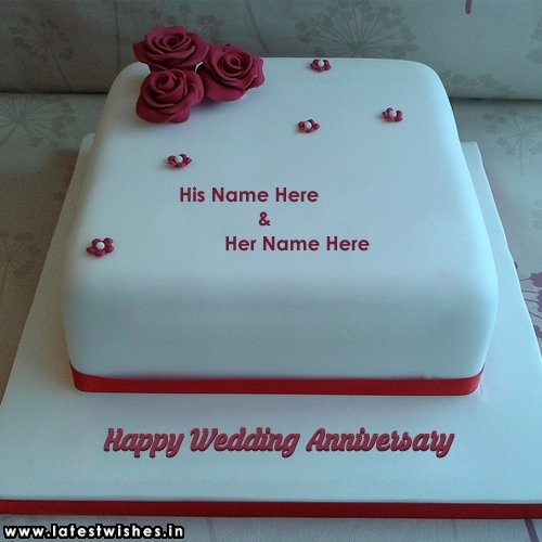 Happy Wedding Anniversary Rose Cake