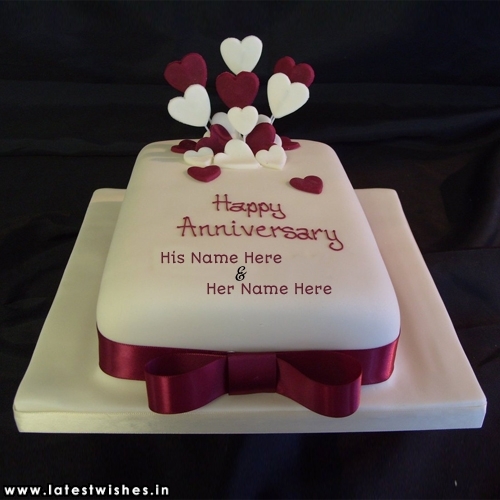 Couple name Anniversary cake picture