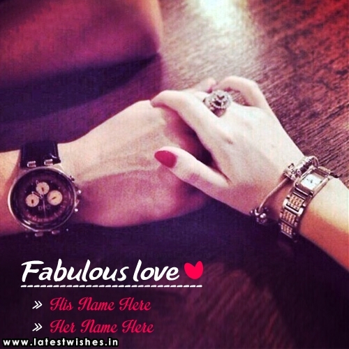Fabulous Love couple hand image with name