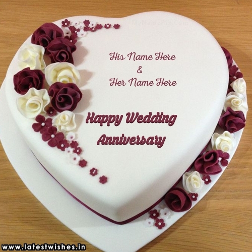 Flower Anniversary cake with his her name