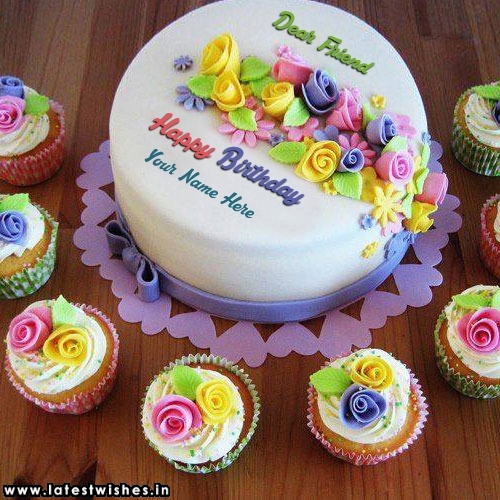 Dear Friend Happy Birthday cake