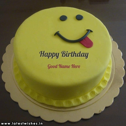 Smiley birthday cake editor with name