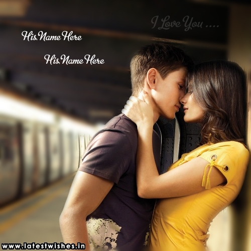 Couple Romantic kiss on Railway station