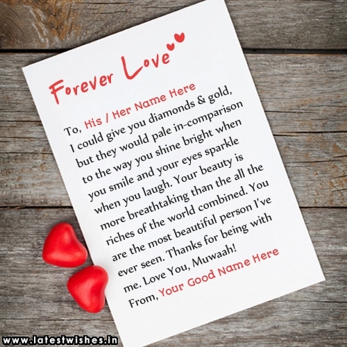 Forever Love Letter with Girls and Boys Name