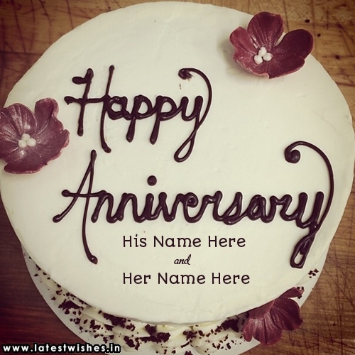 Beautiful Name Cake for Anniversary couple