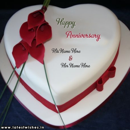 flower design Anniversary wishes cake name pictures