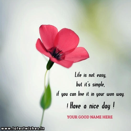 Have a Nice Day with Life quotes and Name