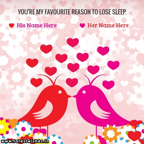 write my name on Love Bird Vector with Cute Quotes image