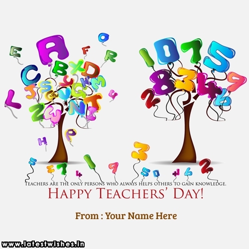 Teachers Day Alphabet Tree wish Image