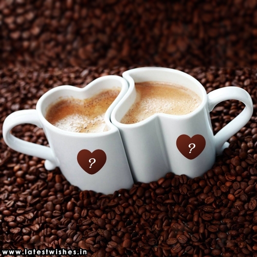 Alphabet for Couple in Heart shape coffee cup
