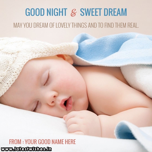 Cute Baby Good Night Name Photo