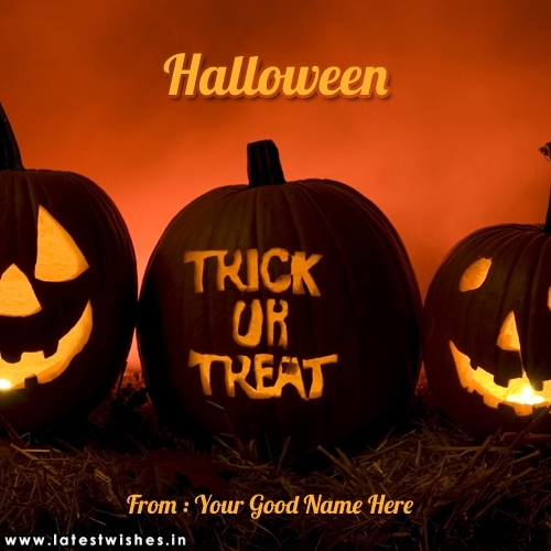 Write Name on Halloween Trick or Treat Picture