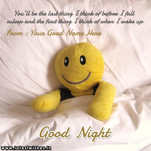 Print Name on Good Night Teddy bear Quotes Picture