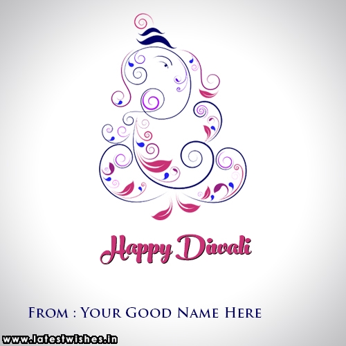lord ganesha art pic for happy diwali greetings name pictures