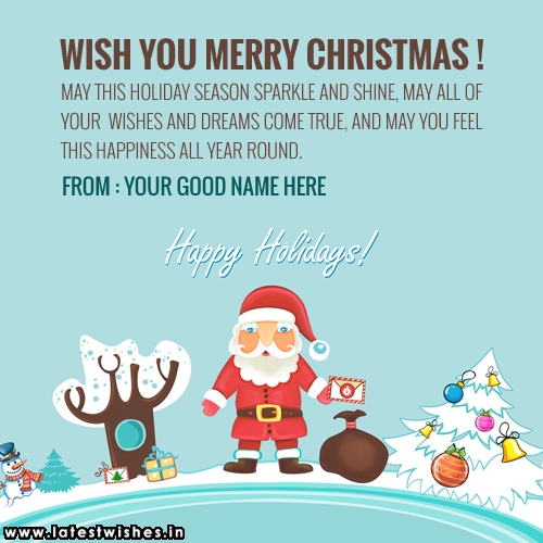 Happy Holiday Christmas wishes in English