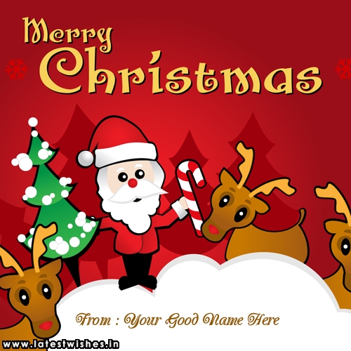 Merry Christmas Santa Blessing clipart Name pics