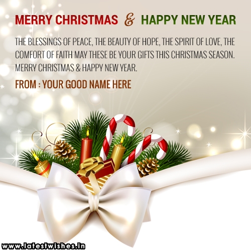 Merry Xmas & New Year quotes Name editor