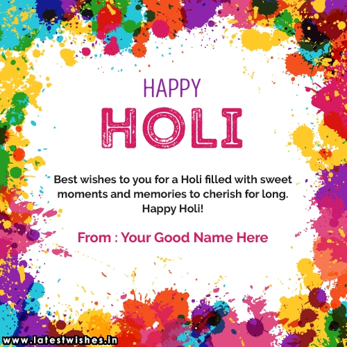 Write Name on Happy Holi wishes in English