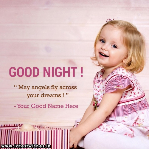 Write Name on Good Night Little girls wishes image