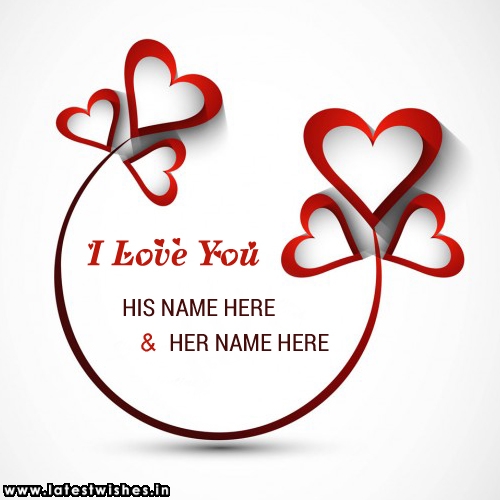 Write name on I Love You His Her Image