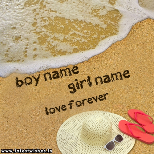 Draw name on beach sand pictures