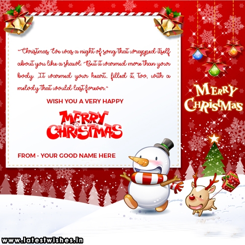 merry Christmas wishes quotes card with name