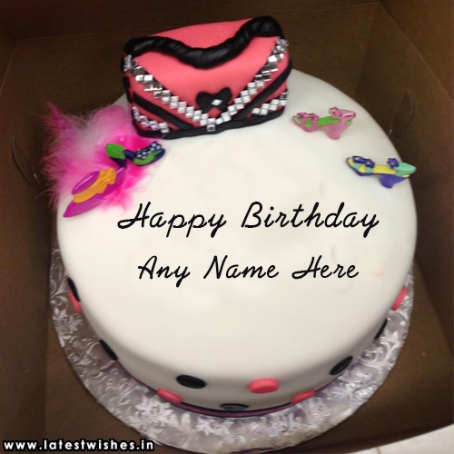 Birthday cake for girl with name editor