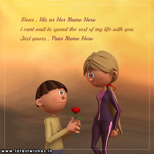 write name on love proposal quotes with images