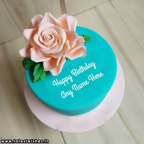 flower theme birthday cake image with name