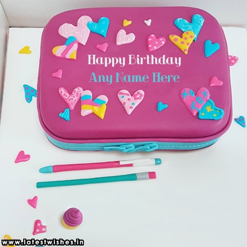 Pink Birthday Cake With Name Edit