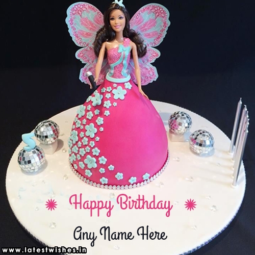 barbie doll cake with name
