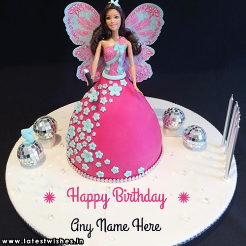 Barbie Doll Birthday Cake Design With Name