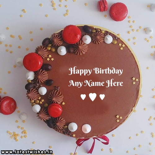 online name create on happy birthday cake