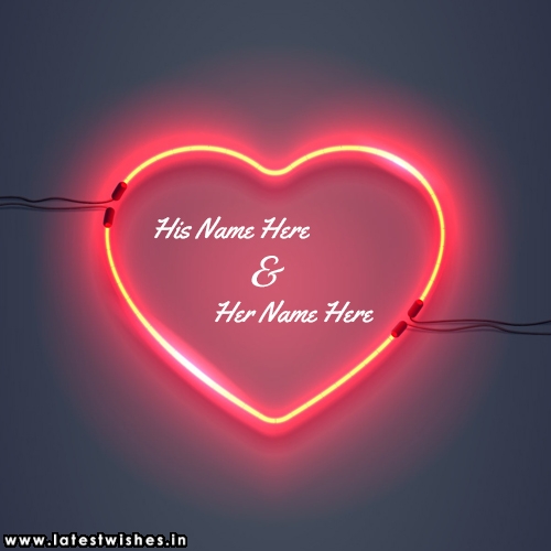 Cute Couple Name on Lighting heart