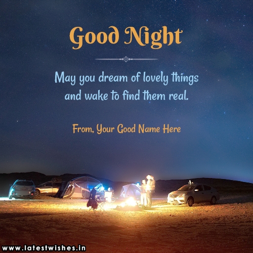 Lovely Good Night Message quotes Name Picture